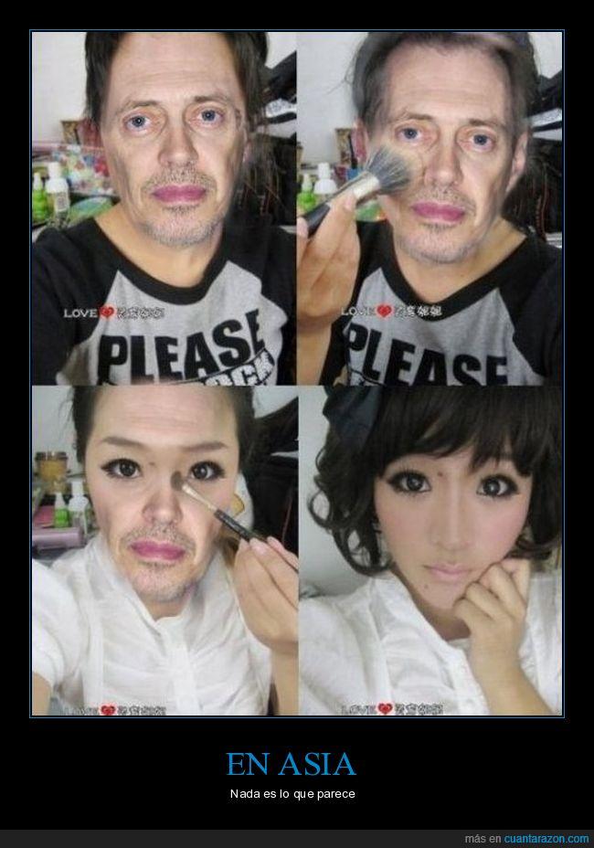 Steve buscemi,el rosa siempre fue su color,asiáticas,maquillaje